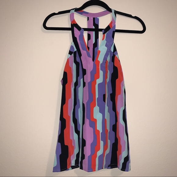 Annie Griffin Silk Wavy Stripe Taylor Tank Sz S - Picture 2 of 6
